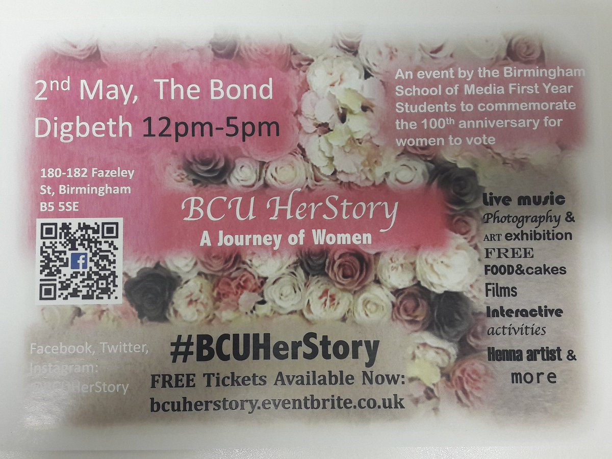 LikeAGirlUK's tweet photo. Love the posters for @BCUHerStory 💗 make sure to join us! #bcuherstory #fightlikeagirluk https://t.co/XV8w0SfmjE