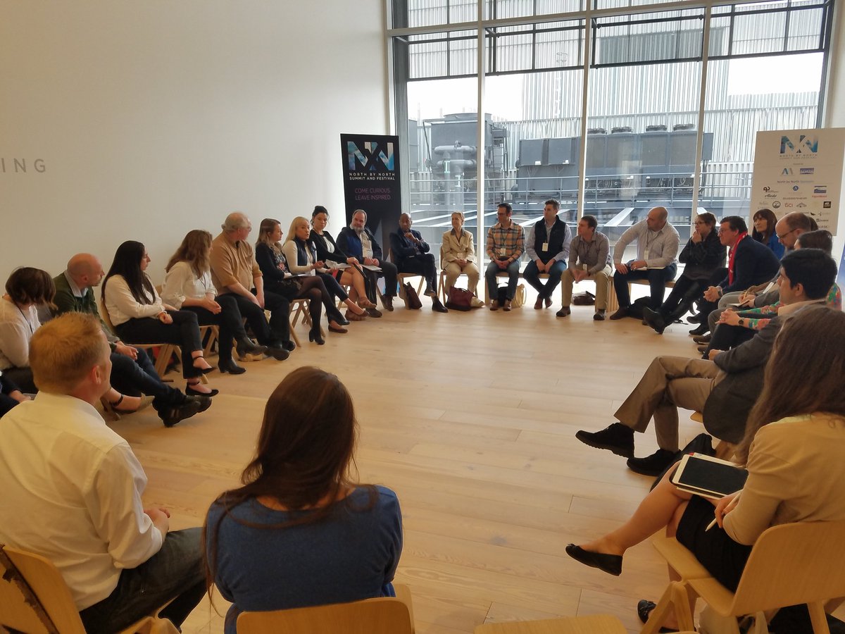 ionorth's tweet photo. Fishbowl discussions on innovation and resilience - energy, health, food, housing, climate @NxNFestival  #talkofthenorth @AnchorageMuseum https://t.co/6G5G6EmjT7