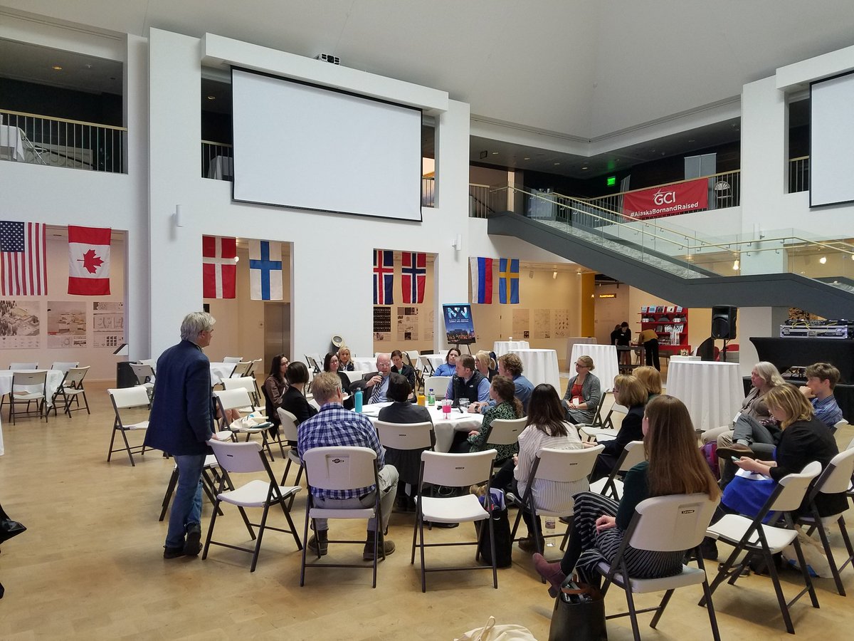 ionorth's tweet photo. Fishbowl discussions on innovation and resilience - energy, health, food, housing, climate @NxNFestival  #talkofthenorth @AnchorageMuseum https://t.co/6G5G6EmjT7