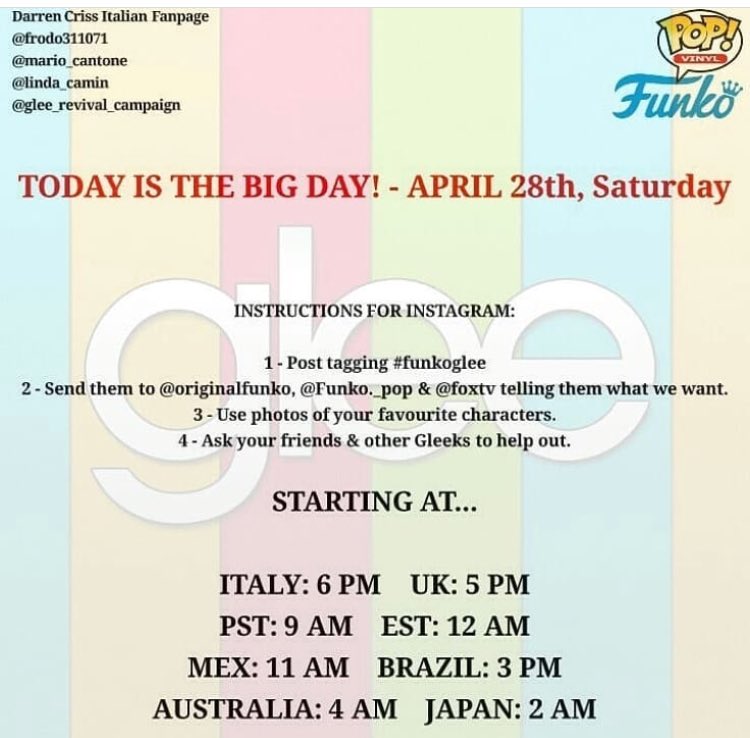 danisteinberg_'s tweet image. We need a glee funko pop!!!❤️❤️❤️ #funkoglee @OriginalFunko @FOXTV