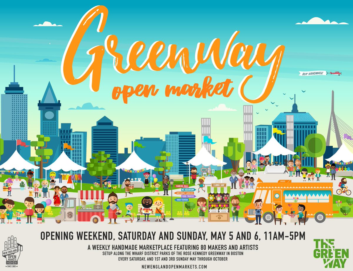 The Greenway Open Market returns for our 8th season next Sat and Sun, May 5th &amp; 6th! Over 80 artists, makers and designers + the Greenway Spring Food Truck Festival on Sat, May 5th! facebook.com/events/2152805…
