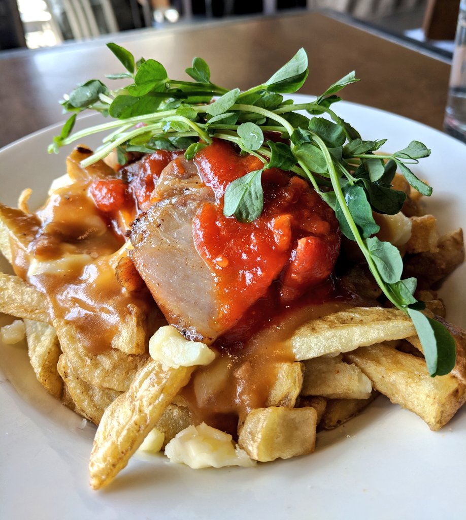 DishntheKitchen's tweet photo. Dreaming about fries, sauce & curds for lunch? Last day of @CalgaryPoutine and here are 4 of my expert #poutinepusher picks: @BiteYYC Korean Pork Belly @TheBeltliner Banh Mi @one18empire Secret Sauce @Trolley_5 Menage et Bacon #PoutineWeekYYC https://t.co/3KFwDsgwik