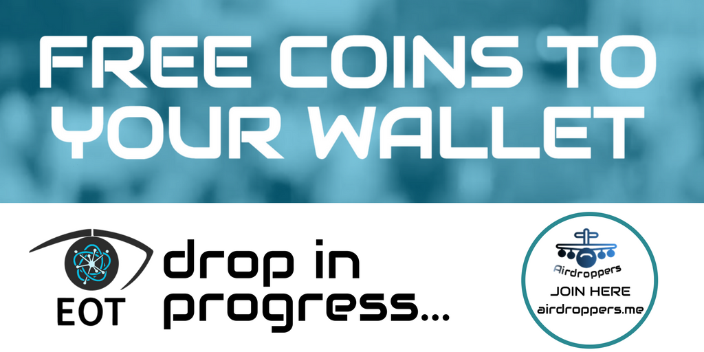 TheAirdroppers's tweet photo. AIRDROP ALERT - GET FREE CRYPTO - One Million EOT will be given away @ 100 EOT per drop - join here https://t.co/4sdhttjJKu    #EOT #airdrop #freemoney #bounty #bountyhunter  #airdropalert #Airdrops #Crypto #cryptocurrency #encryption @EOTCOIN #wallet #bitcoin #HODL #money https://t.co/jNNJBNRICK