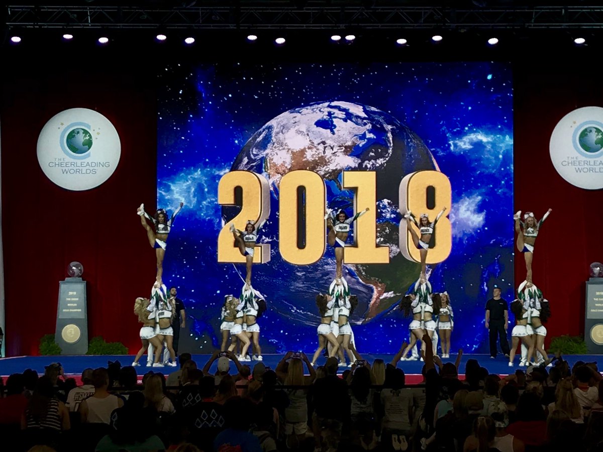 CheerTheory's tweet photo. Indiana Ultimate was absolutely Insanity!! Way to go! #Worlds2018 https://t.co/83ra5Wf1H8