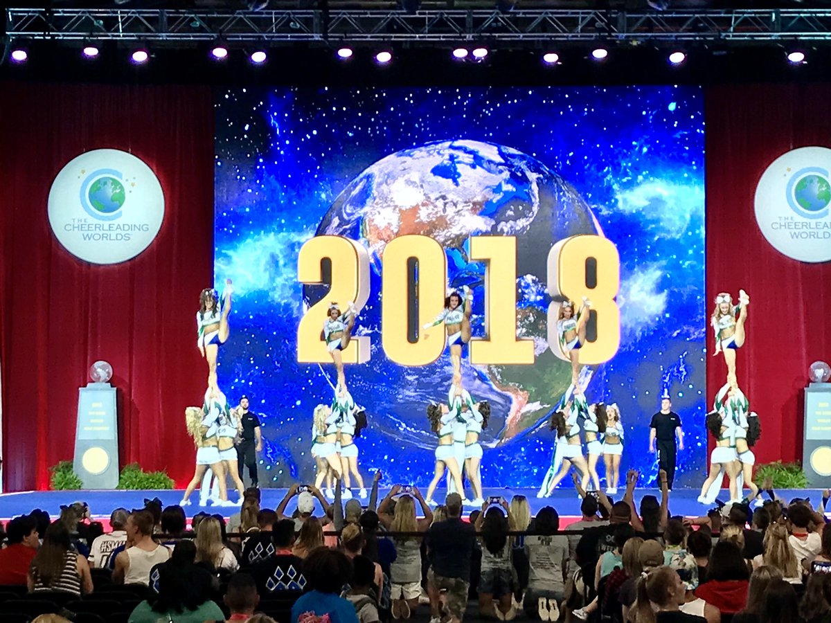 CheerTheory's tweet photo. Indiana Ultimate was absolutely Insanity!! Way to go! #Worlds2018 https://t.co/83ra5Wf1H8
