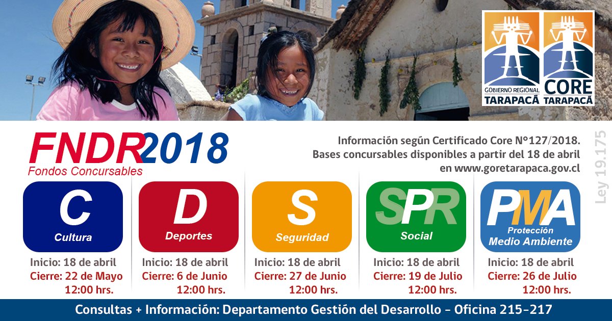 per_tamarugal's tweet photo. Recuerden que pueden postular a los fondos concursables del @Gore_Tarapaca. Descarga las bases en el siguiente link 👉 https://t.co/pEAStr4sLO. En el caso del fondo de Medio Ambiente, también pueden hacerlo en nuestro sitio web 👉 https://t.co/sVcQxPVXiG https://t.co/YOhcIspqnJ