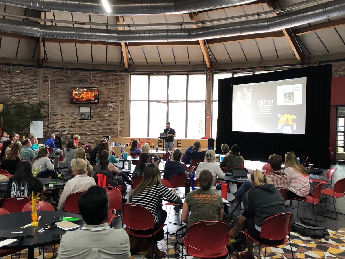 fcdurham's tweet photo. @AspenSchoolDist very own @EvanOBranovic sharing his love of animated gifs as tool to instruct Ts and Ss at the 1st Annual @edtechteam Aspen Google Summit! https://t.co/GRqCKDAWeE