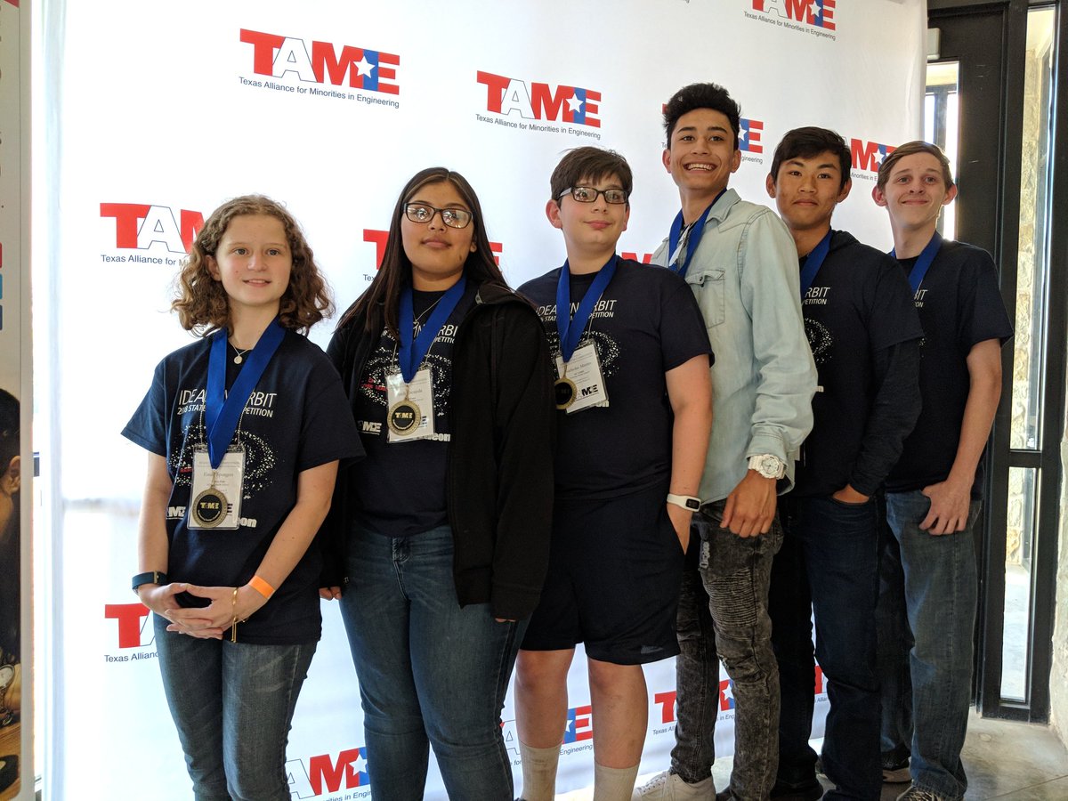 TAMESTEM's tweet photo. 1st place Engineering Design Challenge Team - State STEM Competition #LonestarSTEM #IdeasInOrbit https://t.co/pS7fempi3N