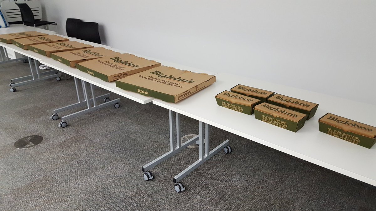 BullHacks's tweet photo. We've got awesome midnight pizza sponsored by @Majestic! https://t.co/b75eTPOmYm