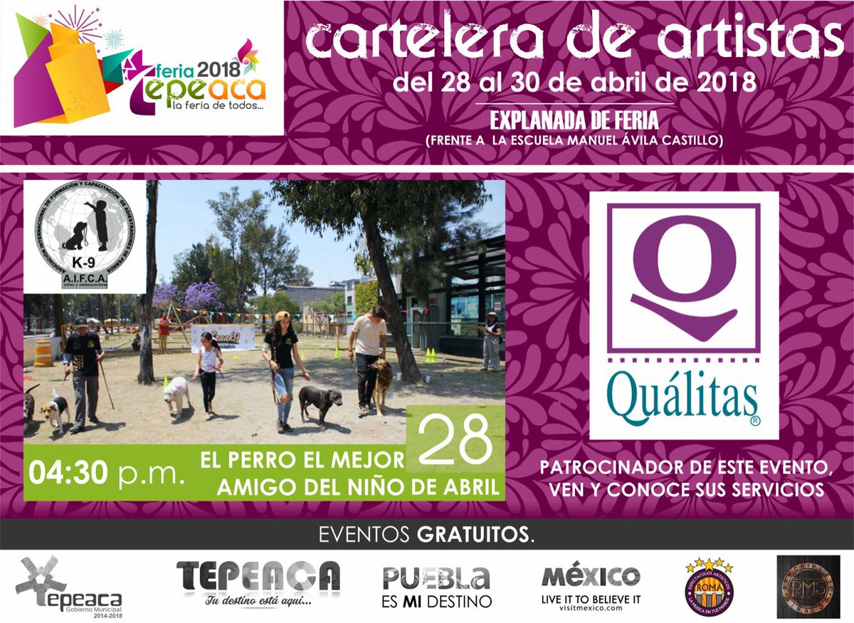 Turismotepeaca's tweet photo. Los esperamos a nuestra arranque de #FeriaTepeaca2018 en punto de las 3:30 p.m. @GobiernoTepeaca @jaimetpaka @turisteandopueb @MiRutaEsPuebla @ivimayett @aquiespuebla @RTrauwitz @PeriodicEnfoque @alejandrohlimon @JavierLopezDiaz https://t.co/vE1Rq9yAz5
