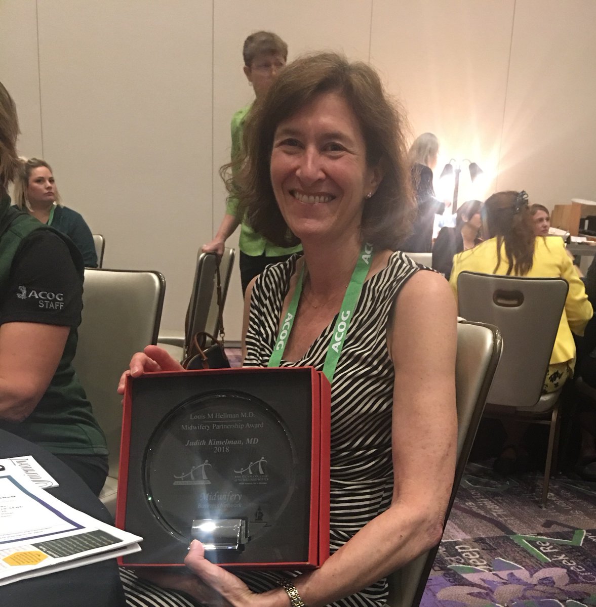 ACOG_District8's tweet photo. Nice plaque Judy! Kudos for winning the Midwifery Partnership Award. Another example of how great it is in #ACOGD8. #ACOG18 @ACOG_AM https://t.co/7SPr5hr1tp