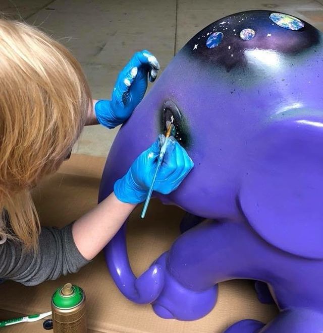 riseerwin's tweet photo. Our next herd of elephants, including Stella, are almost ready to make their downtown debut at The Great Outdoors Festival! Stella was painted by UCHS DRAMA and UCHS alum Kat Winders. Join us on May 5th to see all eight elephants in person! #thisiserwin … https://t.co/oEDckR2WDx https://t.co/suA6pDmiMQ