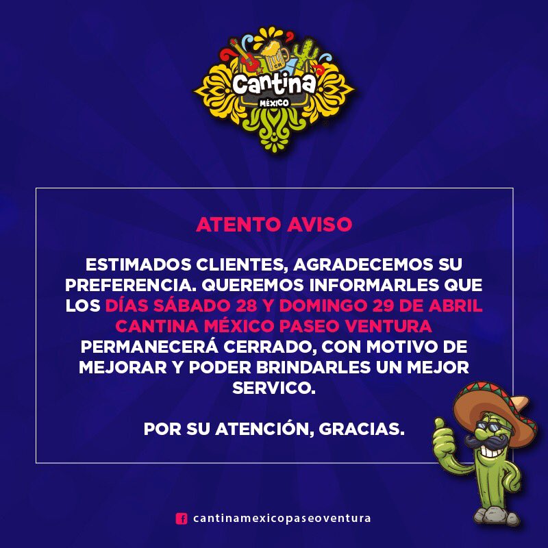 Cantina México Paseo Ventura tweet media