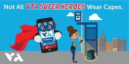 VTA's tweet photo. Happy #NationalSuperheroDay! VTA riders are often VTA superheroes,the first to observe safety concerns, suspicious activities & bad behavior. If you #seesomethingsaysomething with the #VTAlerts app: https://t.co/zHKjpgZbVJ. https://t.co/yv0UWjK4SP