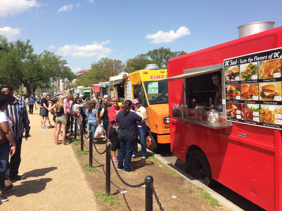 rauck27's tweet photo. Street meat heaven near the Washington monument (and that is only one part of one side of the street). https://t.co/TEDEub1g7b