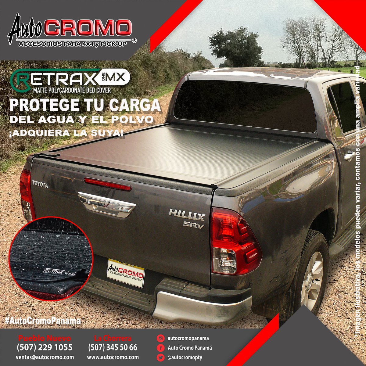 autocromopty's tweet image. Somos distribuidores oficiales de Retrax en Panamá, ¡adquiera el suyo!
#AutoCromo #Accesorios #Retrax #RetraxOneMx #4x4 #PickUp #Panamá #Chorrera #Expertos #Aventureros #Viajeros #Instalación #Garantía #Calidad #Panama4x4 #Ford #Isuzu #Hilux #Dodge #Nissan #Honda #Suzuki #Toyota