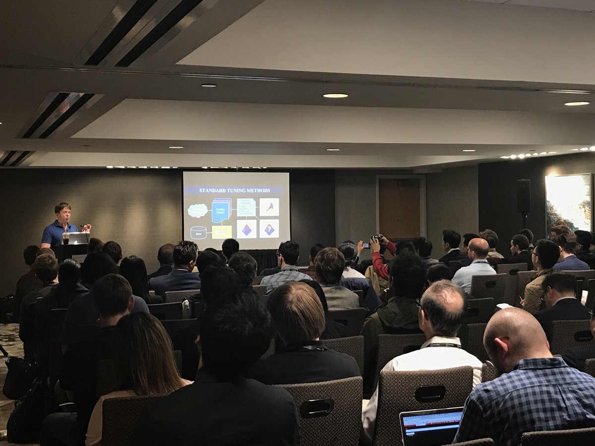 quantopian's tweet image. Dr. Scott Clark, CEO and cofounder of @SigOpt, presenting “Using Bayesian Optimzation to Simultaneously Tune Multiple Metrics” at #QuantCon 2018!