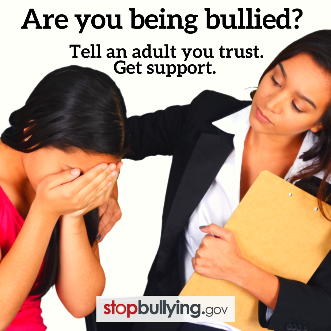 StopBullyingGov's tweet photo. Are you being #bullied? Tell an #adult you trust. Get support.
#StopBullying
#SelfCare
#Support
#Trauma
#ACEs
#WeekendWisdom https://t.co/FBMpN1wo5e