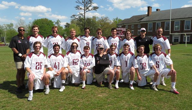 HSCathletics's tweet photo. Hampden-Sydney Lacrosse honored its 19 seniors before the game today. Face-off time vs. Lynchburg at 4 pm! https://t.co/DbLP6aEPyO