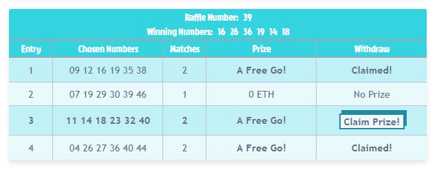 etheraffle's tweet photo. And the update is live! Match any two numbers on your #Etheraffle ticket and win a free go! Any two match wins from Raffle 37 onward count, so check your tickets! 

And whilst you're waiting for tonight's draw to come in, read https://t.co/EYr3dSLyZx and take part in our #ICO https://t.co/oaDsggFoVp