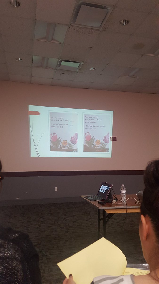 Vivian Pratts presenting the Preview/View/Review strategy using <a href="/myokapi/">Okapi Publishing</a> paired texts in English and Spanisb at #duallanguage2018