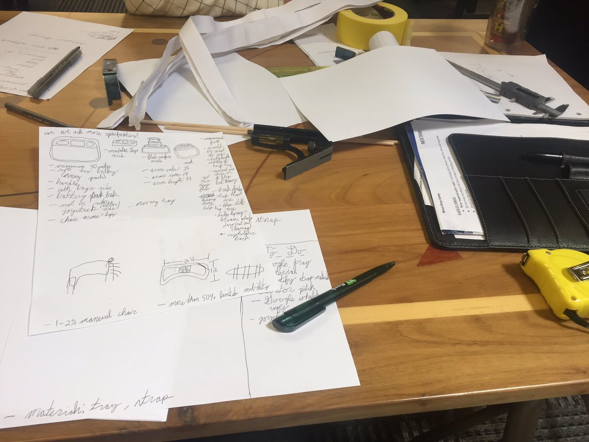 KelseyLeljedal's tweet photo. Rough #prototyping to start building our solution. #hackingaccess #nextfabmade #ptw2018 https://t.co/IxoQlzC0ZT