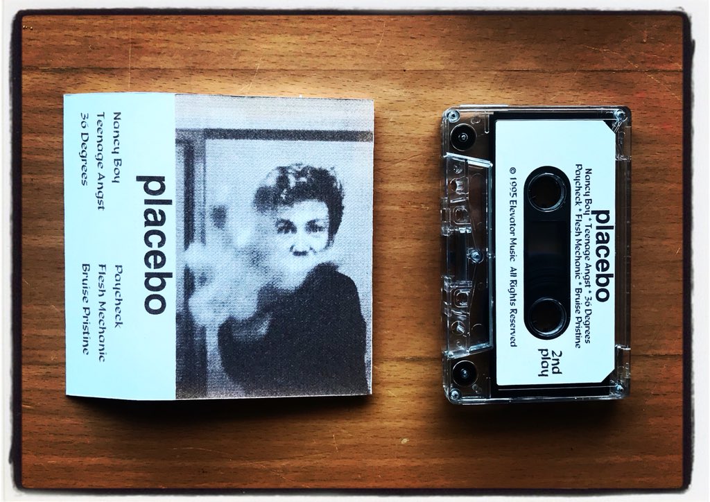 Placebo Demo Cassette - ©️1995 Elevator Music 🚻#Placebo @PLACEBOWORLD #PlaceboDemo #Cassette #PlaceboPromo #PlaceboCollection #PlaceboFansUK #BrianMolko #StefanOlsdal #Placebo1995 #Placebo20 #DemoTape #PlaceboWorld #Placebo #20YearsOfPlacebo #RivermanManagement ❤️