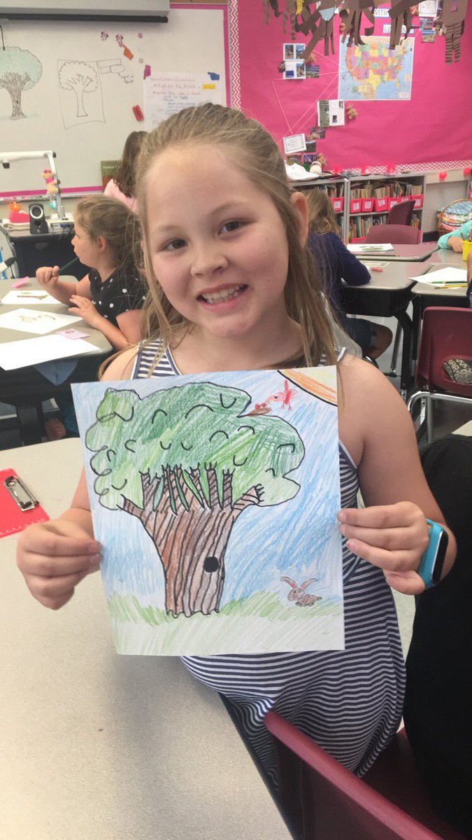 MrsScottMonkeys's tweet photo. Taught my kids how to draw a tree for art docent this week! I'm pretty impressed with them! #2ndGrade #RCSDChampions  @rcsdblueoaks https://t.co/byfjbiPs5E