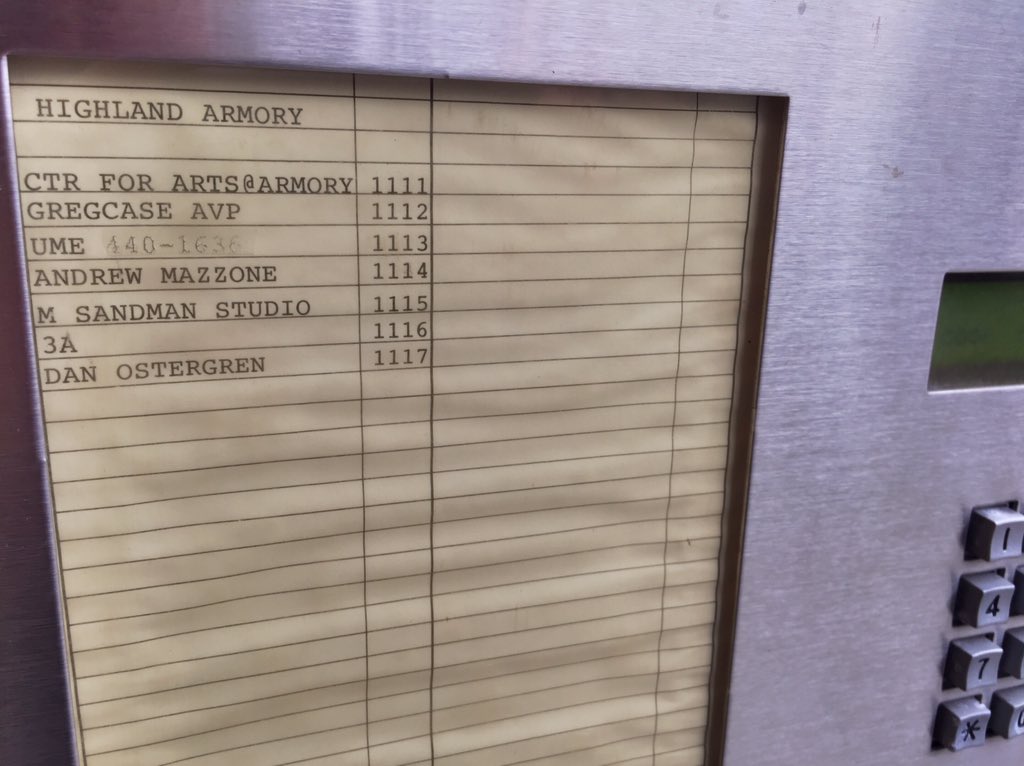 CliffAnderson's tweet photo. Quick stop at @Armory_Sound, formerly #Hi-n-Dry, which still bears former #Morphine frontman #MarkSandman's name on the buzzer. #RestInPeace #MusicIsEternal https://t.co/pIrYu3Q31T