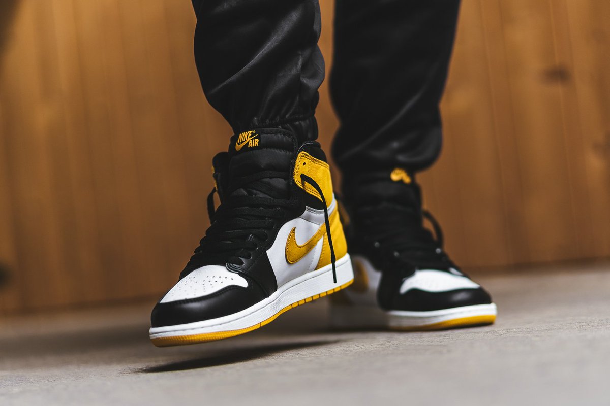 jordan 1 yellow ochre on feet