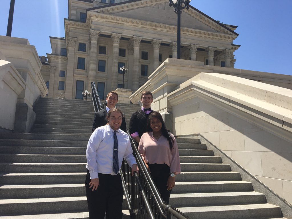 PirateDB84N6's tweet photo. The four speaker team went to do a meet-and-greet with the Governor today.  Official photos with Gov. Colyer are@still to come https://t.co/JHqTsDJhD0