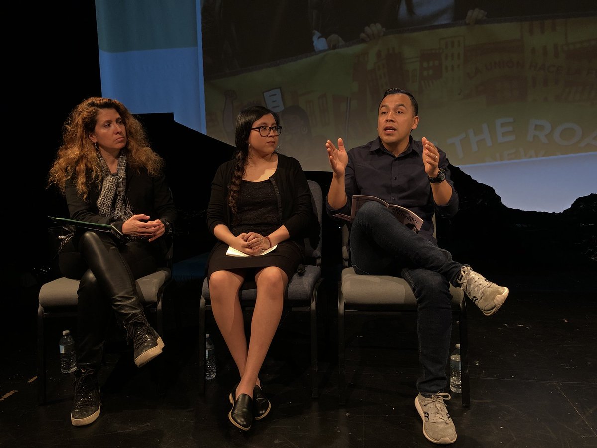 DRMAction's tweet photo. “Immigration not just a domestic issue but also an international issue resulting from misguided foreign policies. We must be a better neighbor to the world”-@DREAMerJ_D | #BRICopen “Reflection on #DACA #DreamAct” Panel w/artist Erika Harrsch/Dreamer activist Yatziri Tovar https://t.co/FbbP5bvdF1