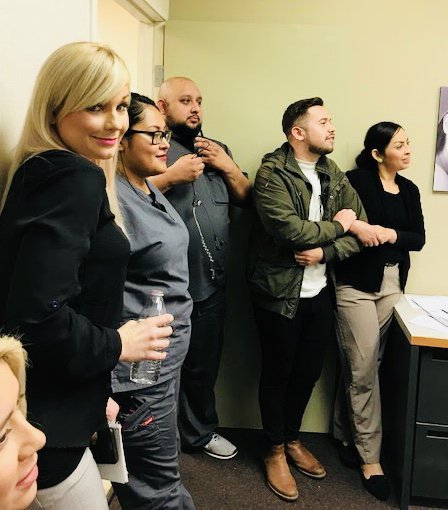 HymanOrthodont's tweet photo. Our team as they watch the new commercial and a demonstration of our new website! https://t.co/D2ZegaFBi6