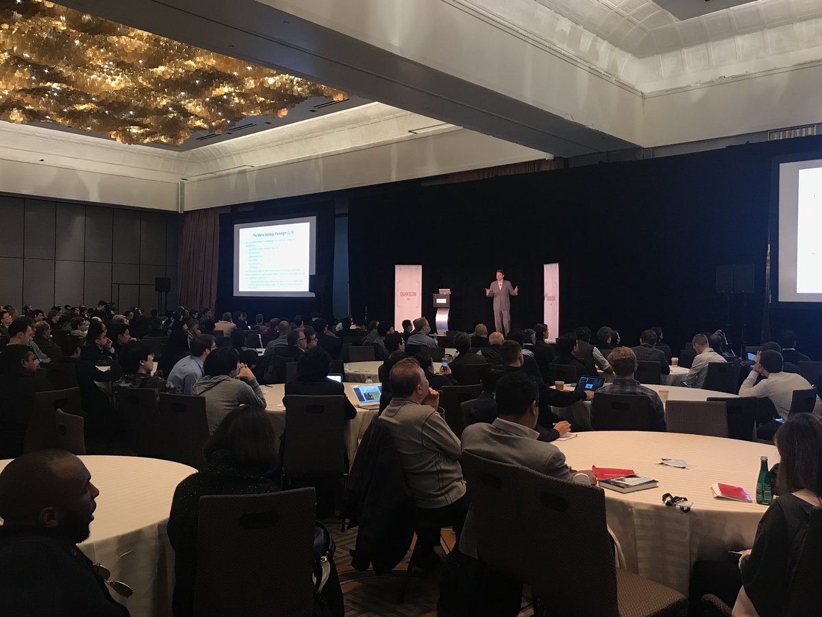 quantopian's tweet image. Dr. Marcos López de Prado delivering the keynote talk, “The 7 Reasons Most Machine Learning Funds Fail” at #QuantCon 2018!