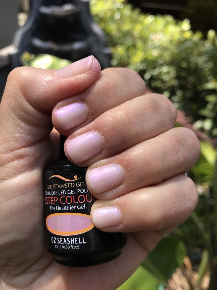 New favorite gel color <a href="/bioseaweedgel/">Bio Seaweed Gel</a> Seashell #PolishedinMalibu