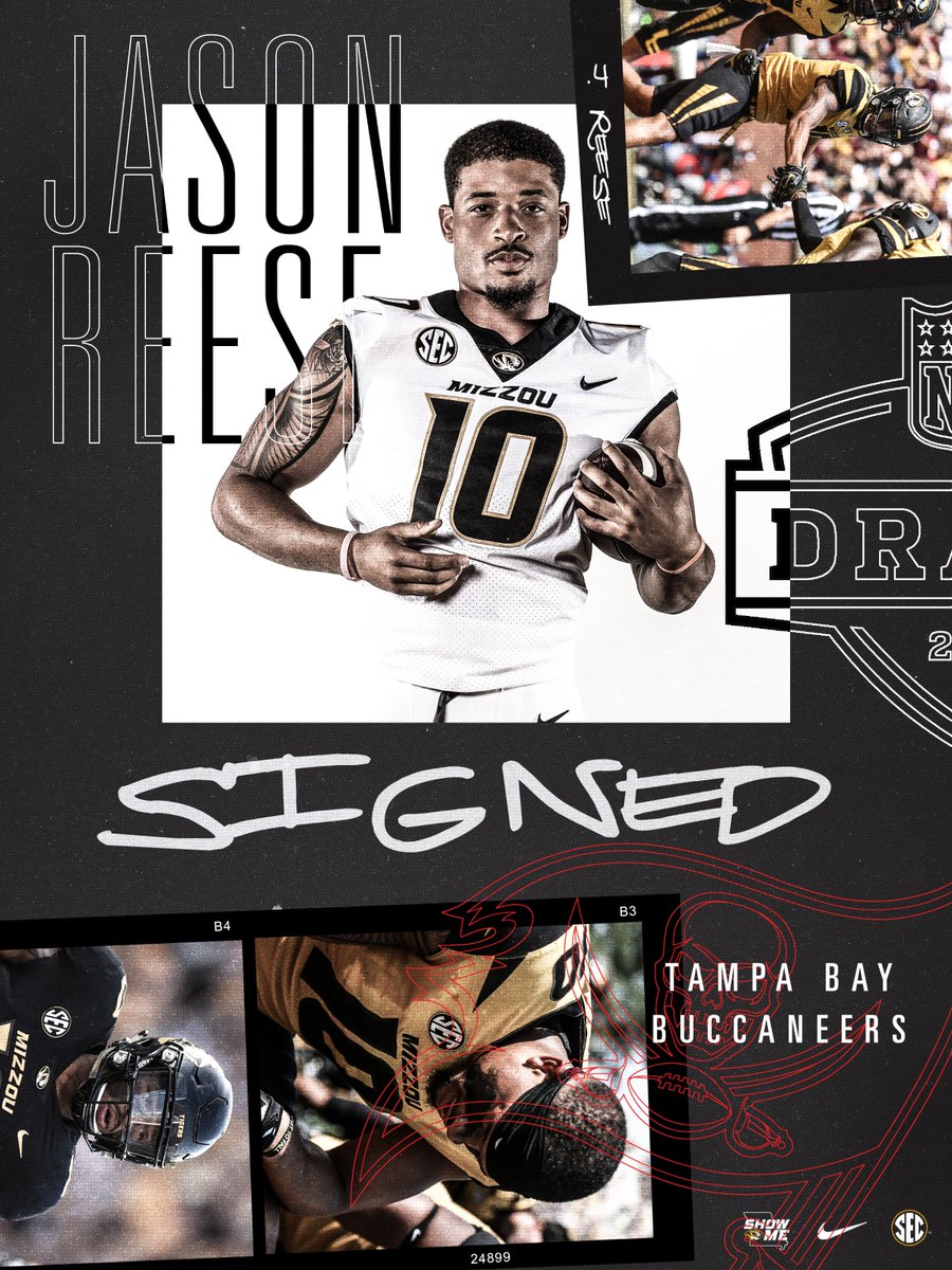 MizzouFootball's tweet photo. Tampa Bay Bound!

#MizzouMade TE @TheJasonReese joins the @Buccaneers!

#ShowMe #GoBucs https://t.co/gBmm5ttBlJ