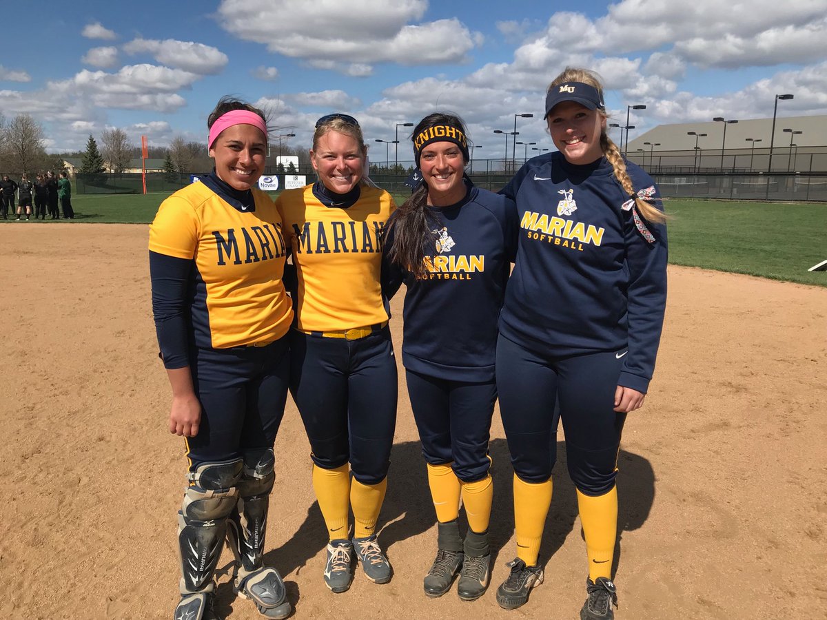 s_Reeder3's tweet photo. Slash, Blondie, Greeny and Turbo. Class of 2018 Knights. First class to ever win 4 straight @Crossroads_NAIA Softball Conference Championships for @MarianKnightsSB #4peat #BadassClass https://t.co/oiGBSGePMt
