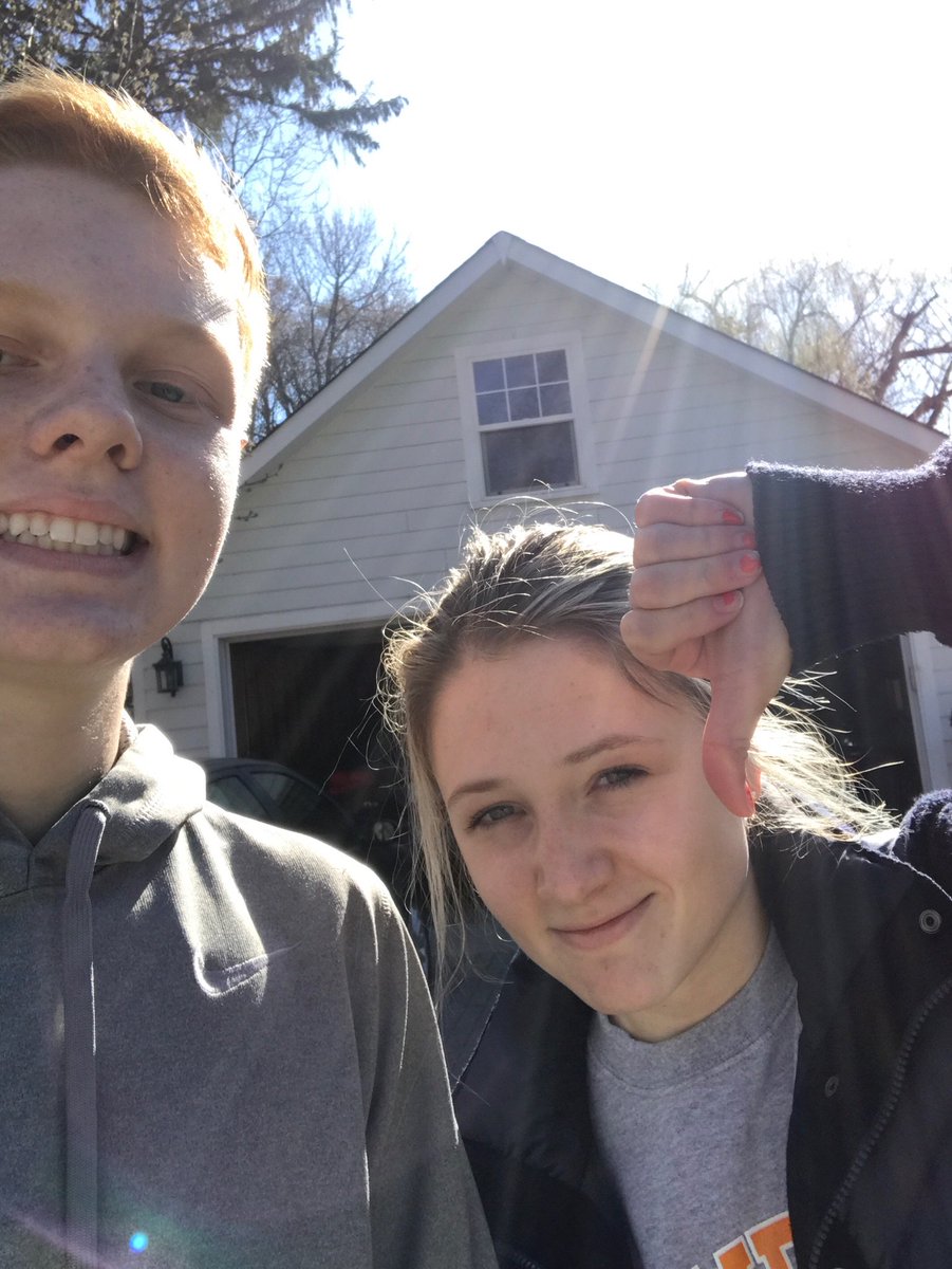 Senior2018_12's tweet photo. Johhny Naisbitt takes out Maddie Kaiser with the help of her dad. https://t.co/PGiwF2ZQN7