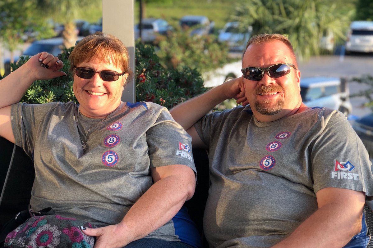 Team_585's tweet photo. On this #NationalSuperHeroDay we would like to thank the mentors who make our program so impactful for our team and community! This tweet goes to Mr. McKim from @prattandwhitney and his lovely wife, both of whom provide awesome technical and operational support to our students! https://t.co/pe5AlbtDTU