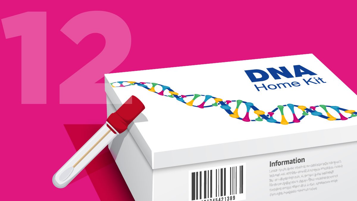NIH's tweet photo. Learning about your genome from your home. It's as simple as spitting in a tube, and can tell you information about your ancestry, your traits, and your health. https://t.co/QgVrt7VDyu #15for15 #DNADay18 https://t.co/lSobHNXMci
