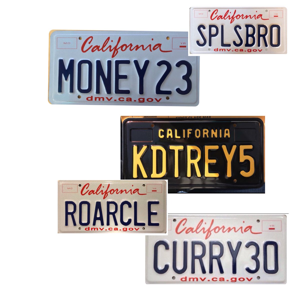 CaptainMVPinoy's tweet photo. @StephenCurry30 @KDTrey5 @Money23Green @KlayThompson #BuyMe #dubnation #CAplates #OneOfAKind https://t.co/EQEiE8xV5b