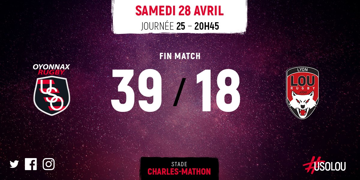 OyonnaxRugby's tweet photo. 82' Essai de pénalité pour l'#USO ! C'est terminé les #Oyomen s'imposent avec le bonus offensif face au @LeLOURugby et s'offrent le barrage ! #TeamUSO #USOLOU #OpérationMaintien https://t.co/EEeWwsMXem