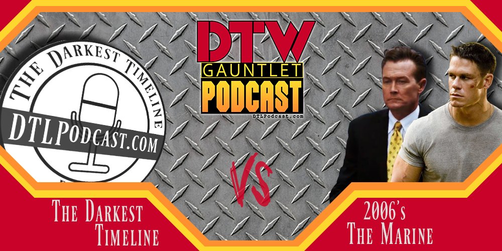 DTLPodcast's tweet photo. Now on https://t.co/m05rWyHIgY (and finally back on social after some madness)
Welcome to the Darkest Timeline Wrestling Gauntlet Podcast! Only movies starring wrestlers! This week was 2006's "The Marine" starring @JohnCena and @robertpatrickT2! #DTLPodcast https://t.co/Id9dD2IoMD