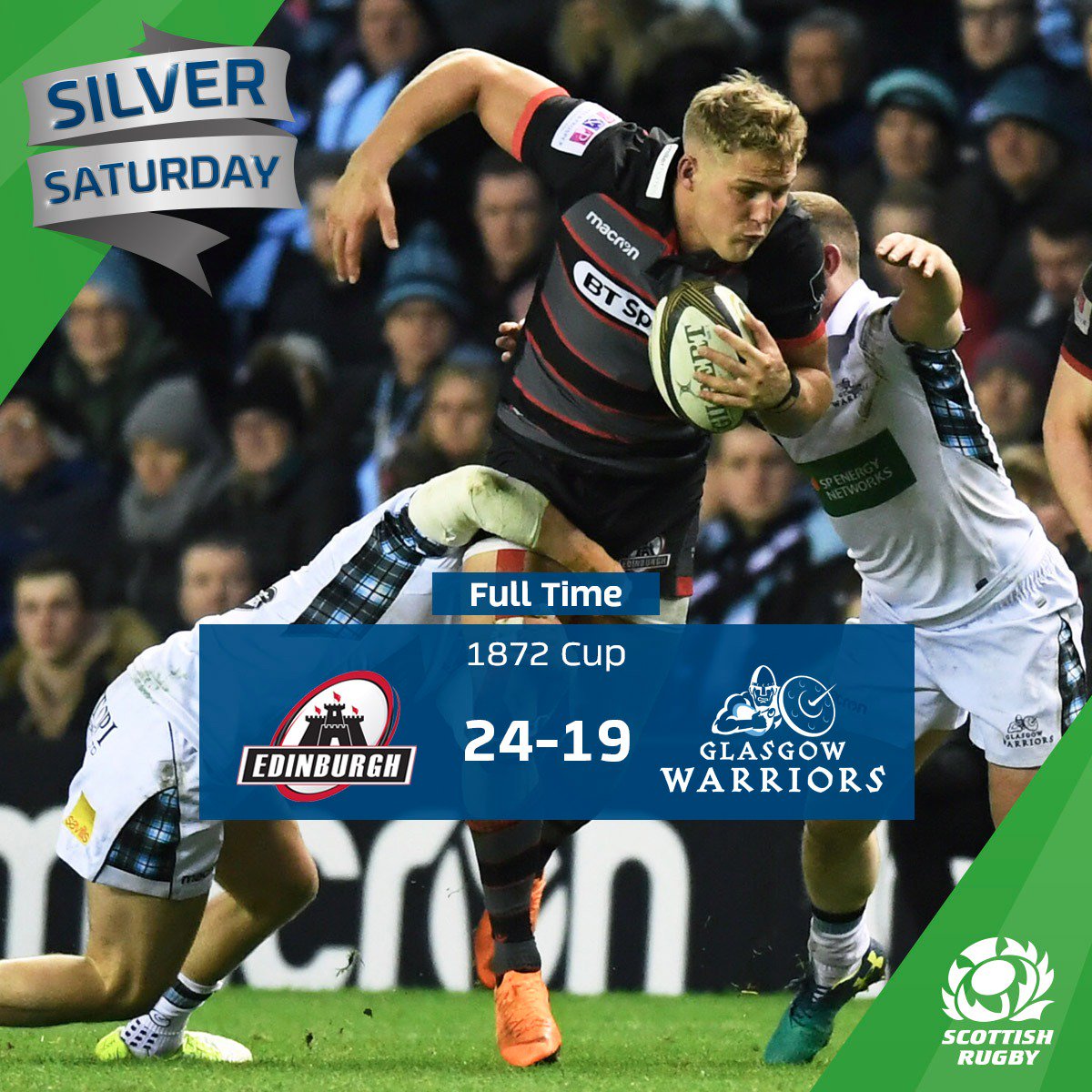 FULLTIME Edinburgh Rugby 2419 Glasgow Warriors Edinburgh win tonight's decisive 1872Cup