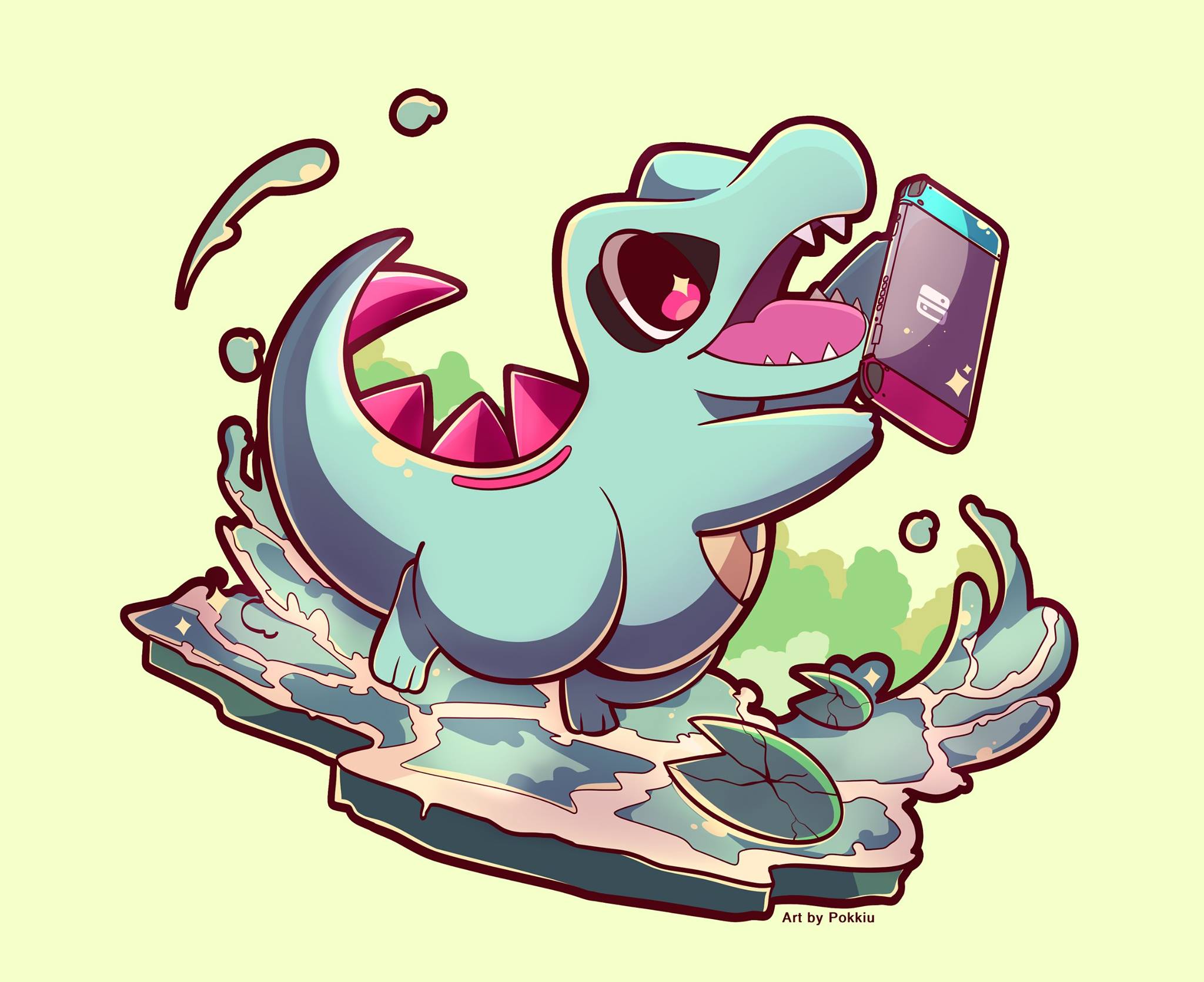 Twitter 上的pokkiu Commissions Paused Totodile Loves Nintendo Switch Xd Do You Have One What S Your Favorite Game Art By Me Pokemon Totodile T Co Pvzf6551z6 Twitter