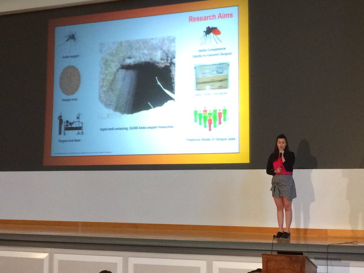 Valerie Madera-Garcia #gradstudent of @UofA presenting her research exploring and modeling the connection between mosquitoes, septic tanks, and disease transmission in Puerto Rico.
