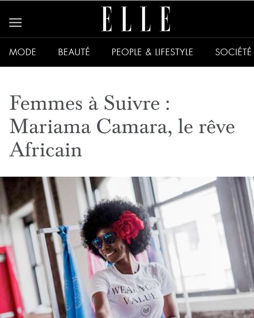 Amazing article about our founder <a href="/Mariamaworld/">MARIAMA CAMARA™</a> 💗.                        Mariama Camara #mariamacamara
elle.ci/Societe/Femmes…