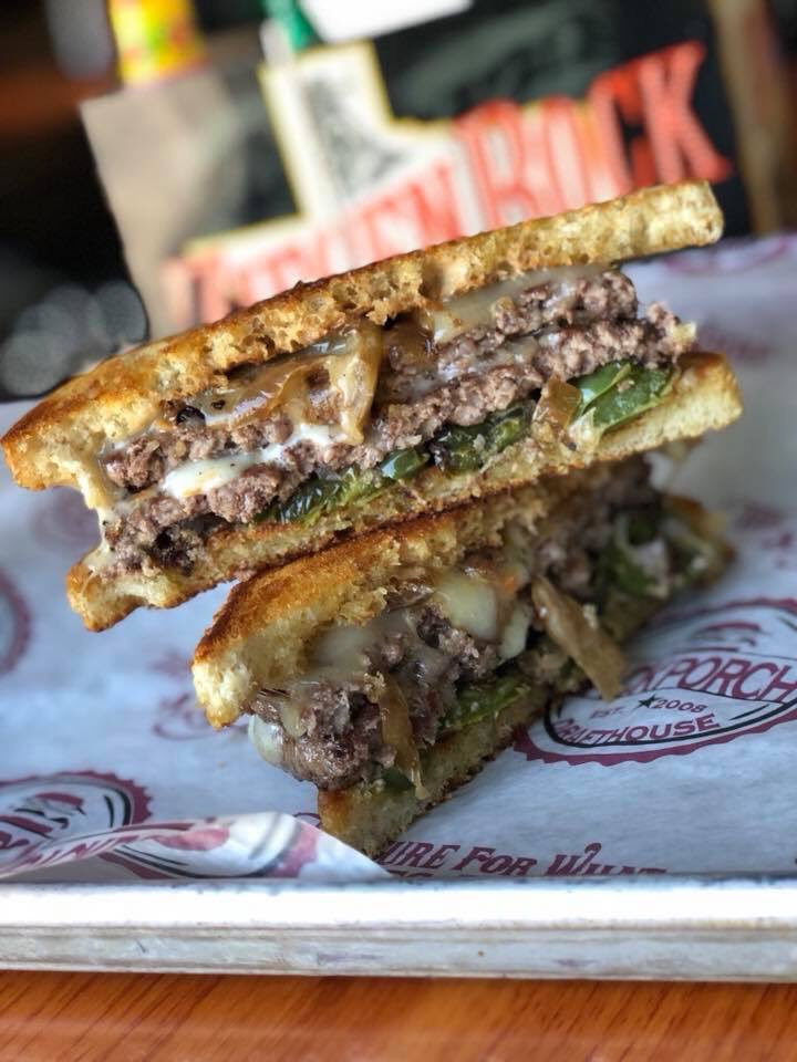 BackporchT's tweet photo. Tx Bad Boy Patty Melt
Come try our daily feature! Double Route 66 Patty, Double pepper jack cheese, PBR onions, fresh grilled jalapeรฑo, and bad boy mustard on sourdough! Wash it down with a No Label Ridgeback Ale!
#BackPorchDraftHouse #pattymelt #dailyfeature https://t.co/fbyhaAVbW4