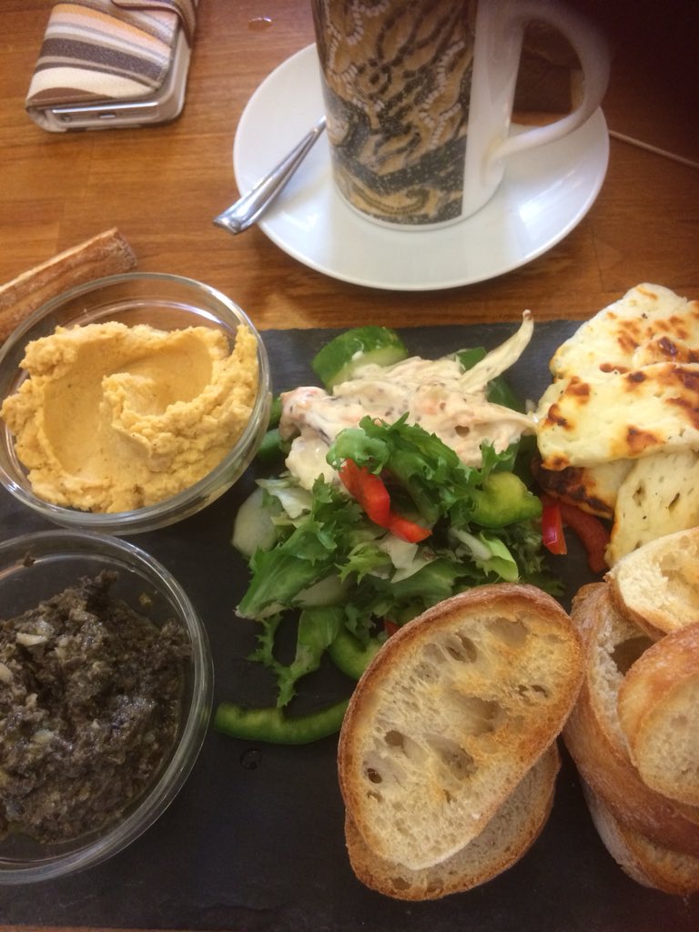 JEMsoc's tweet photo. Lunch @artcaferochdale @Touchstones #meze #delicious plus quick look at #AmbiguousImplements in Gallery 1 @ace_national @NationalLottery Cutlery Comb @JammieColley Forks & Charms by Maria Militisi #culture #art @Link4Life @RochdaleCouncil https://t.co/sVNhjli2MZ