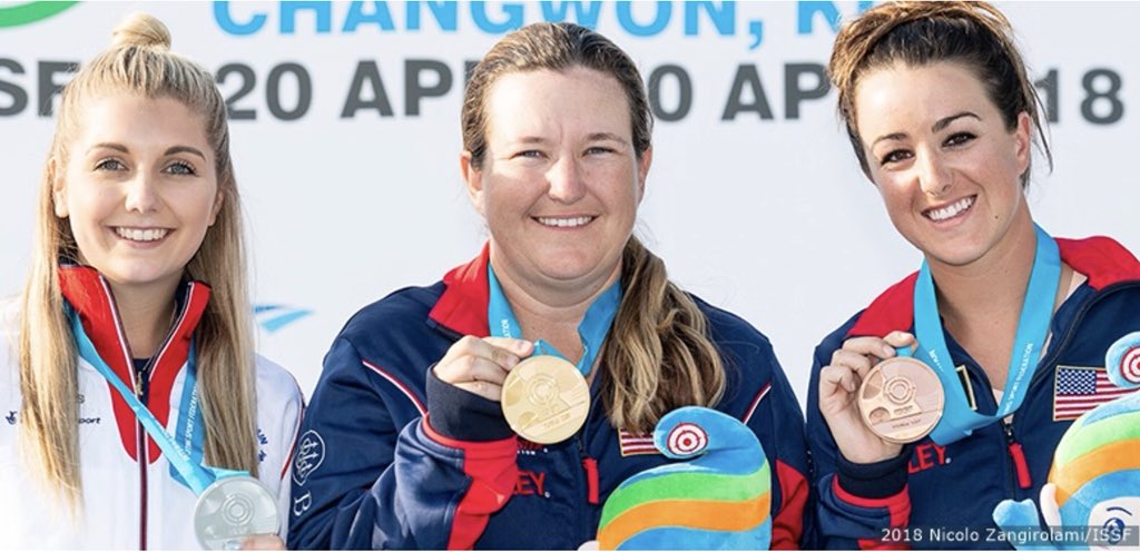 Nothing better than being on that podium, watching the American flag going to the top of the pole, while the national anthem is playing, &amp; having your teammate up their with you! Congratulations <a href="/AmberEnglish18/">Amber English</a> we did it!@USAShooting <a href="/Beretta_1526/">BERETTA</a> <a href="/winchester/">Winchester Ammunition</a> <a href="/NRA/">NRA</a> @ISSF_Shooting